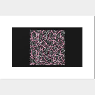 Abstract Lines With Pink Posters and Art